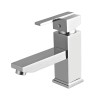 Single Lever Basin Mixer without Pop Up With 450 mm Long Braided Hoses with Base - Artis 201