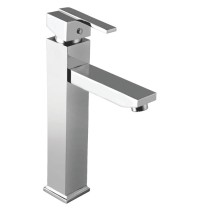 Single Lever Basin Mixer Ext. Body Without Pop Up With 450 mm Long Braided Hoses with Base - Artis 205