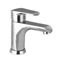 Single Lever Basin Mixer without Pop Up With 450 mm Long Braided Hoses with Base - Bold 201