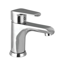 Single Lever Basin Mixer without Pop Up With 450 mm Long Braided Hoses with Base - Bold 201