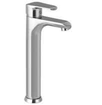 Single Lever Basin Mixer Ext. Body Without Pop Up With 450 mm Long Braided Hoses with Base - Bold 205