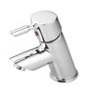 Single Lever Basin Mixer without Pop Up With 450 mm Long Braided Hoses with Base - Rienza 201