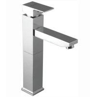 Single Lever Basin Mixer Ext. Body Without Pop Up With 450 mm Long Braided Hoses with Base - Solo 205