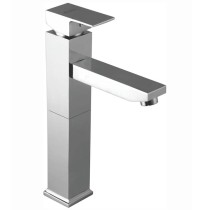 Single Lever Basin Mixer Ext. Body Without Pop Up With 450 mm Long Braided Hoses with Base - Solo 205