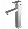 Single Lever Basin Mixer Ext. Body Without Pop Up With 450 mm Long Braided Hoses with Base - Solo 205