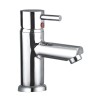 Single Lever Basin Mixer without Pop Up With 450 mm Long Braided Hoses with Base - Flora 201